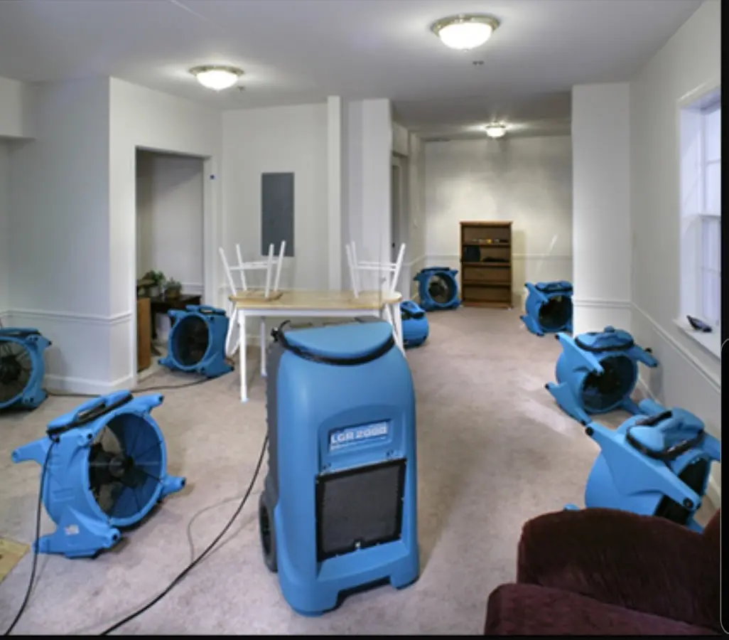 Air movers and dehumidifier setup for Water Extraction & Removal in Peekskill